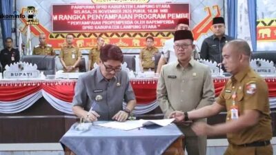 Paripurna PROPEMPERDA dan APBD 2026 Resmi Ditetapkan Oleh DPRD dan Bupati  Lampung Utara