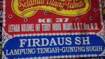 Firdaus,S.H., Putra Daerah Gunung Sugih Lampung Tengah Beri Ucapan Selamat Ulang Tahun kepada Letkol Teddy Indra Wijaya, M.Si. Sekretaris Kabinet Republik Indonesia